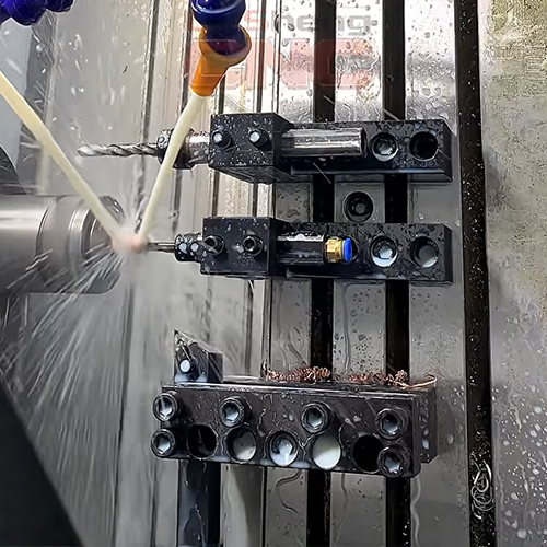 CNC drilling, tapping and milling machine, copper part processing
